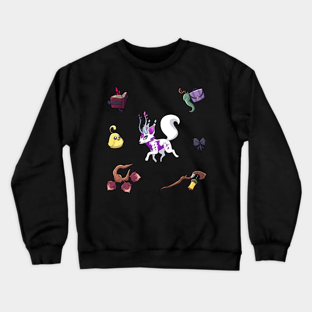 fer.al Kitsune with Song Bird and Eureka Items Crewneck Sweatshirt by ziodynes098